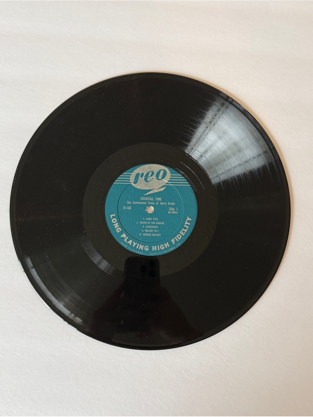 Any 3 for $50-Cocktail Time Vinyl Record Cover - Pink Script on Blue - Picture 3 of 4